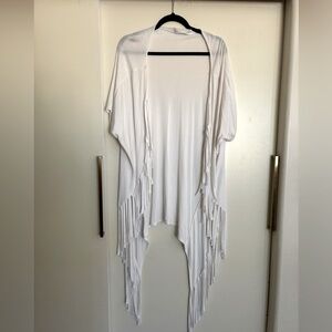 White fringe kimono